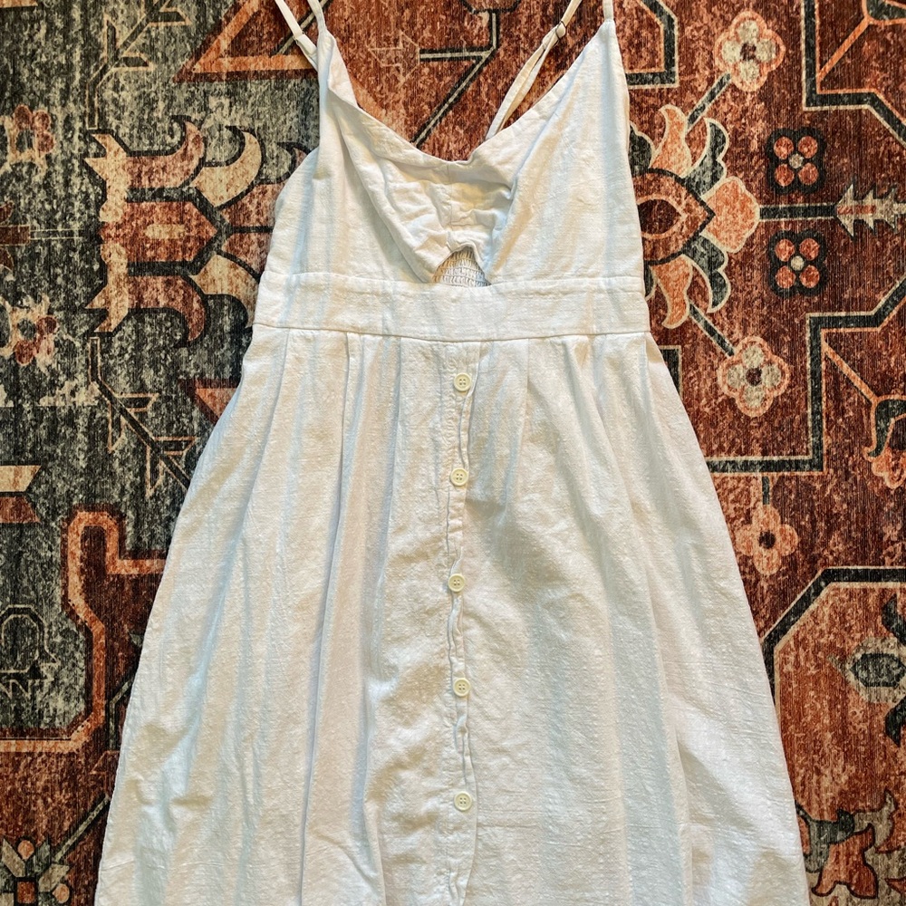 Elegant White Button-Down Dress